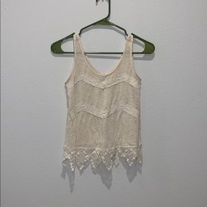 Cream v neck tank by monteau